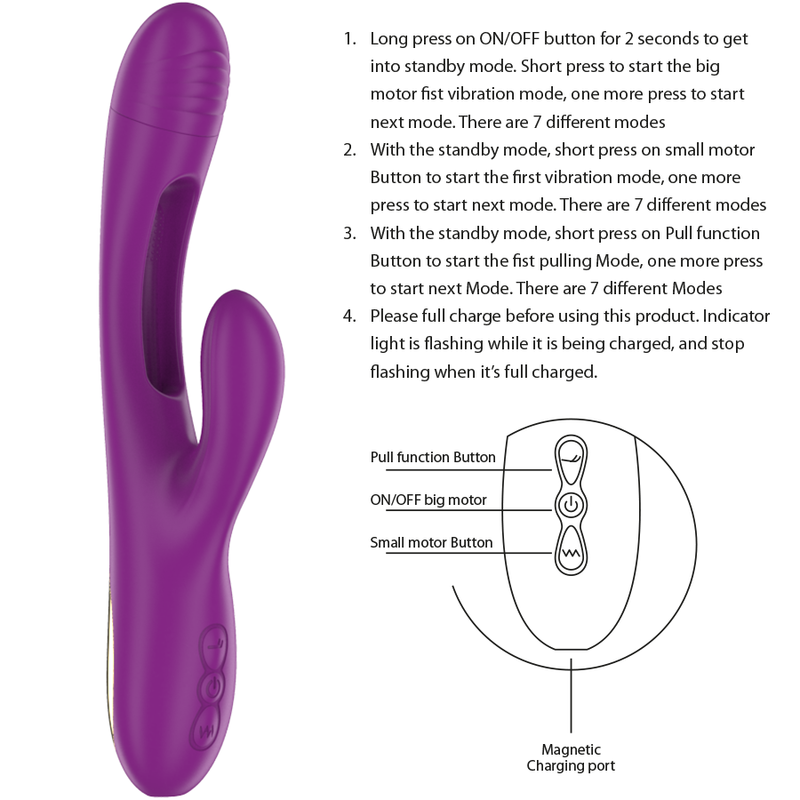 INTENSE - Apolo Oppladbar Multifunksjonsvibrator med Oscillerende Tunge