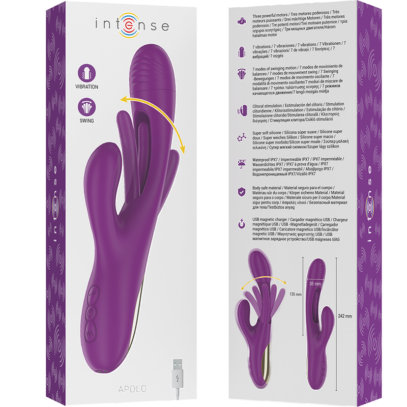 INTENSE - Apolo Oppladbar Multifunksjonsvibrator med Oscillerende Tunge