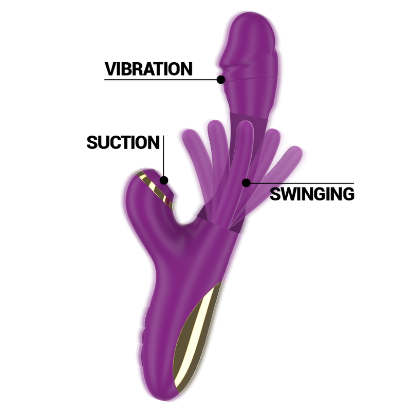 INTENSE - Ateneo Oppladbar Multifunksjonsvibrator med Oscillerende Tunge & Suger
