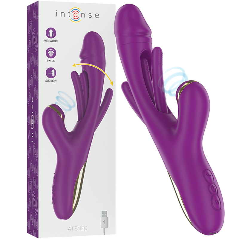 INTENSE - Ateneo Oppladbar Multifunksjonsvibrator med Oscillerende Tunge & Suger