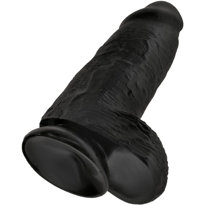 KING COCK - Chubby Realistisk Dildo Sort 23 cm