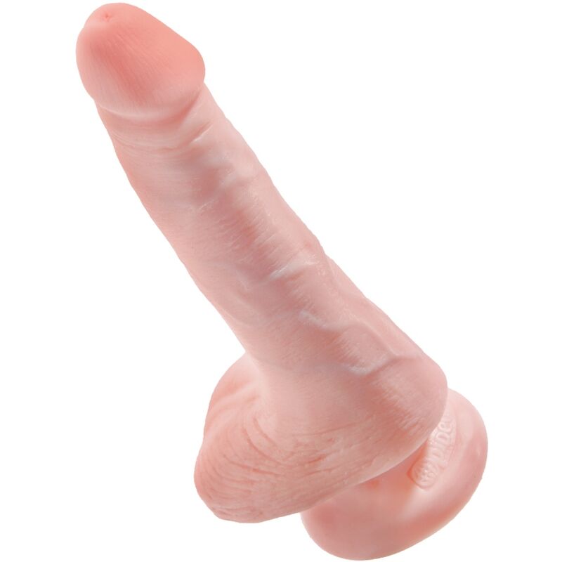 KING COCK - Realistisk Dildo med Baller Lys Hud 13,5 cm