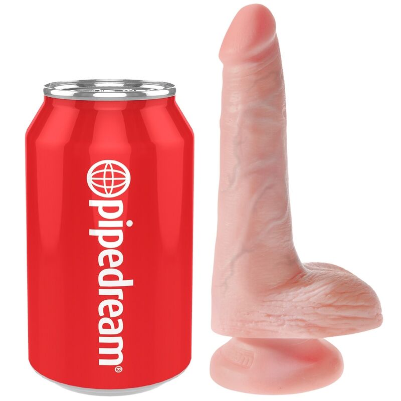 KING COCK - Realistisk Dildo med Baller Lys Hud 13,5 cm