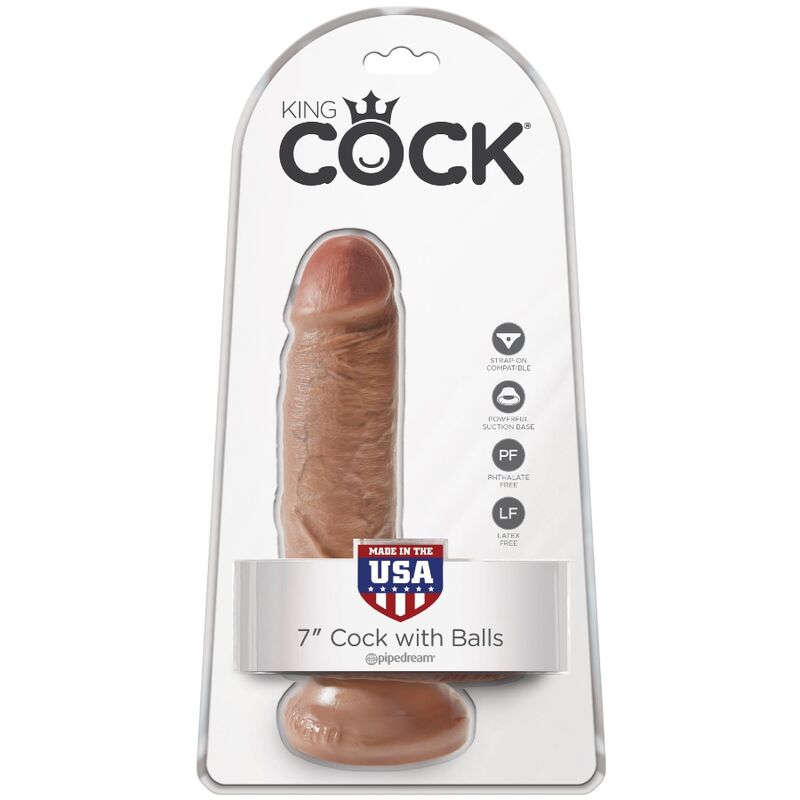 KING COCK - Realistisk Dildo med Baller Karamell 13,2 cm