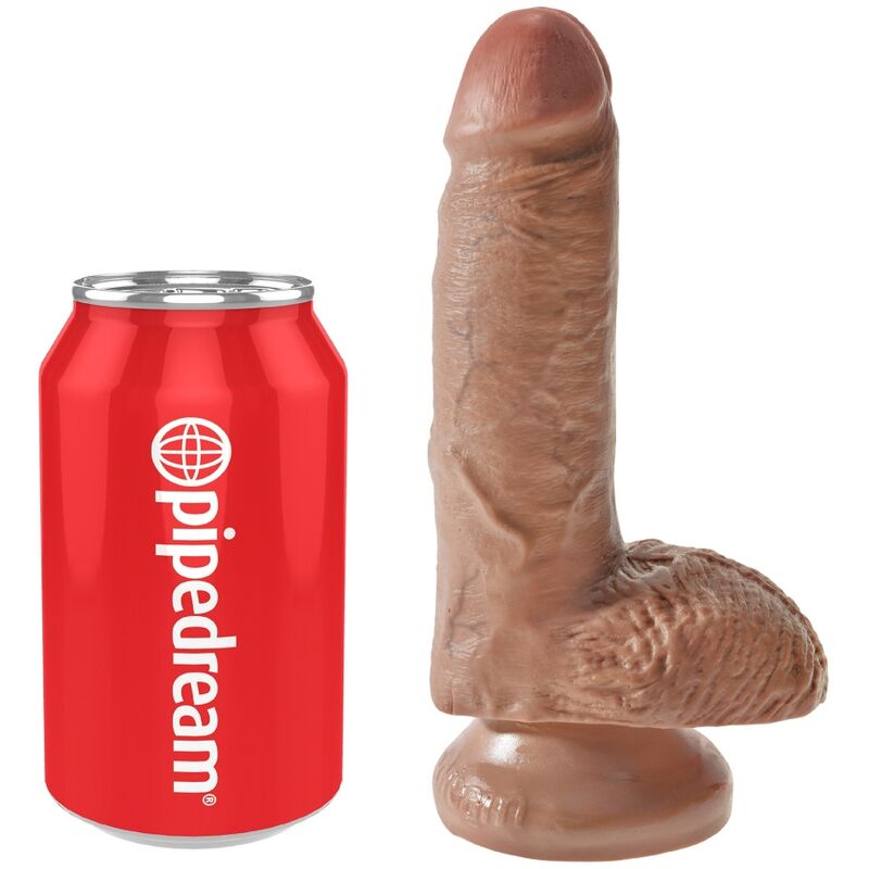 KING COCK - Realistisk Dildo med Baller Karamell 13,2 cm