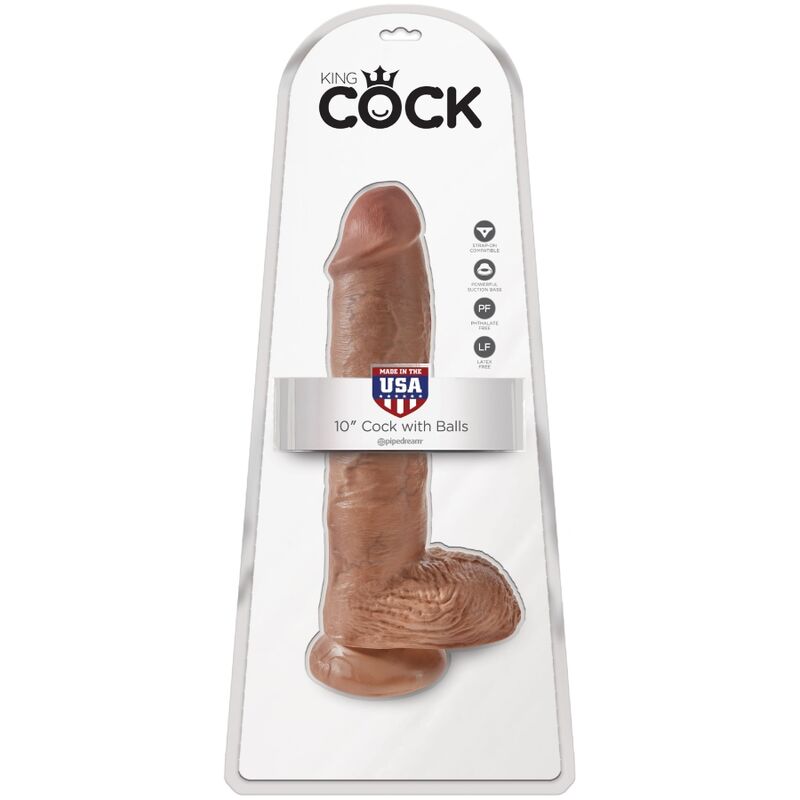 KING COCK - Realistisk dildo med testikler 19,8 cm