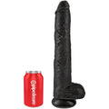 KING COCK - Realistisk Dildo med Baller Sort 30,5 cm