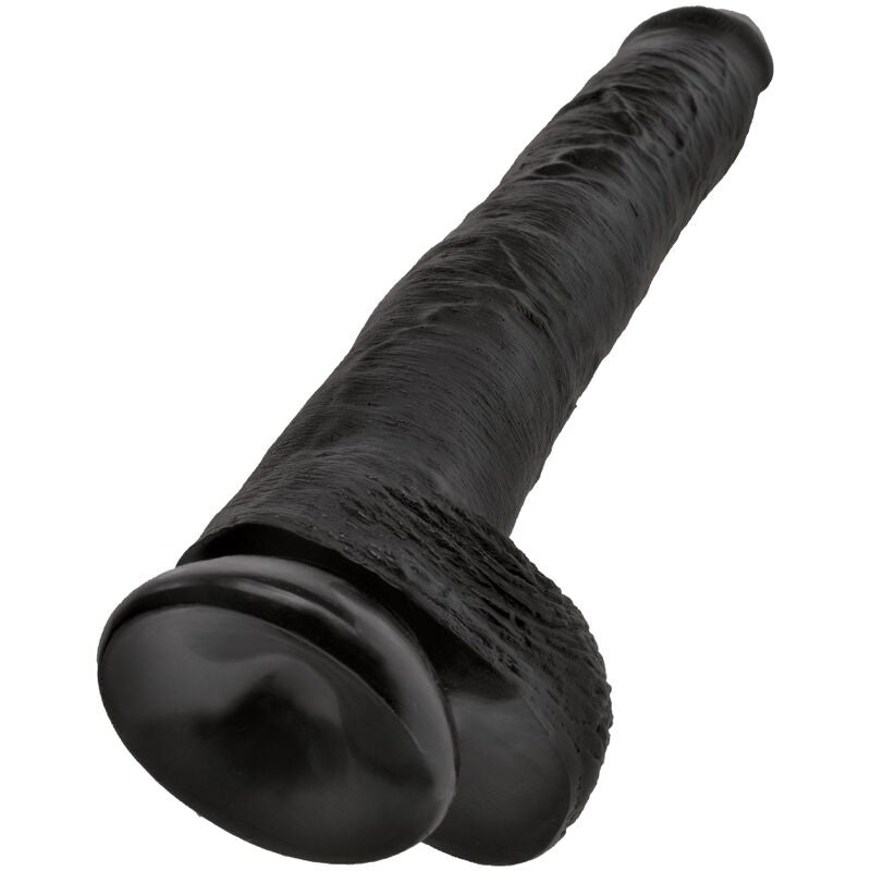 KING COCK - Realistisk Dildo med Baller Sort 30,5 cm
