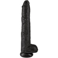 KING COCK - Realistisk Dildo med Baller Sort 30,5 cm