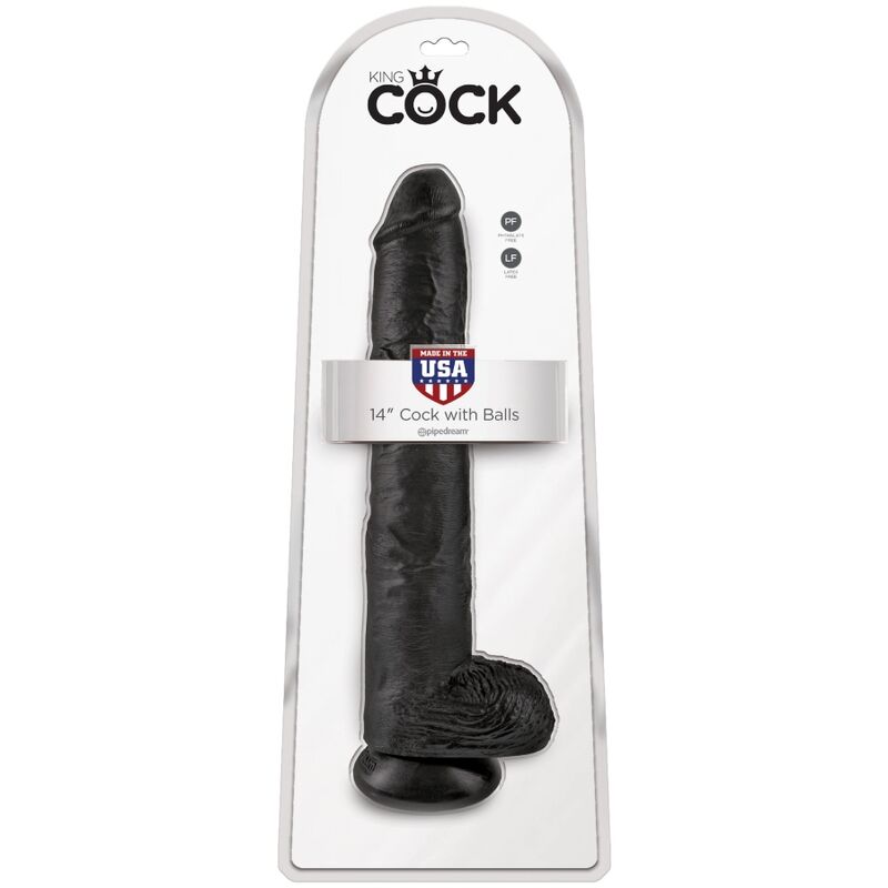 KING COCK - Realistisk Dildo med Baller Sort 30,5 cm