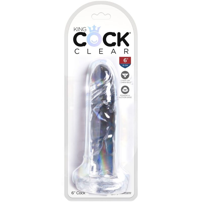 KING COCK - Clear Realistisk Dildo Transparent 15,5 cm