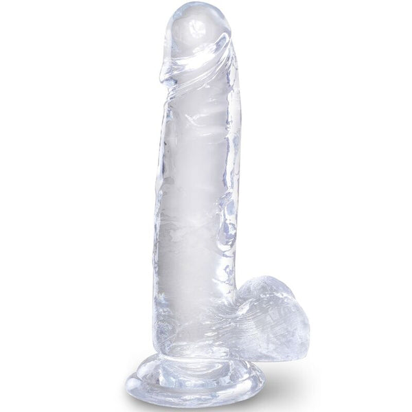 KING COCK - Clear Realistisk dildo med testikler 15,2 cm