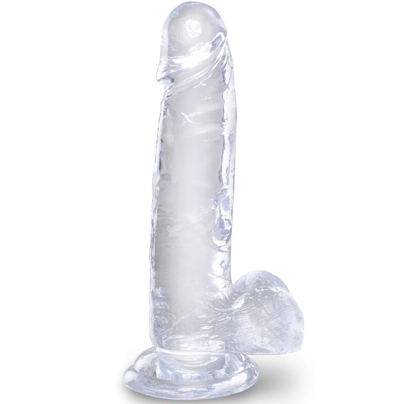 KING COCK - Clear Realistisk dildo med testikler 15,2 cm
