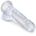 KING COCK - Clear Realistisk dildo med testikler 15,2 cm