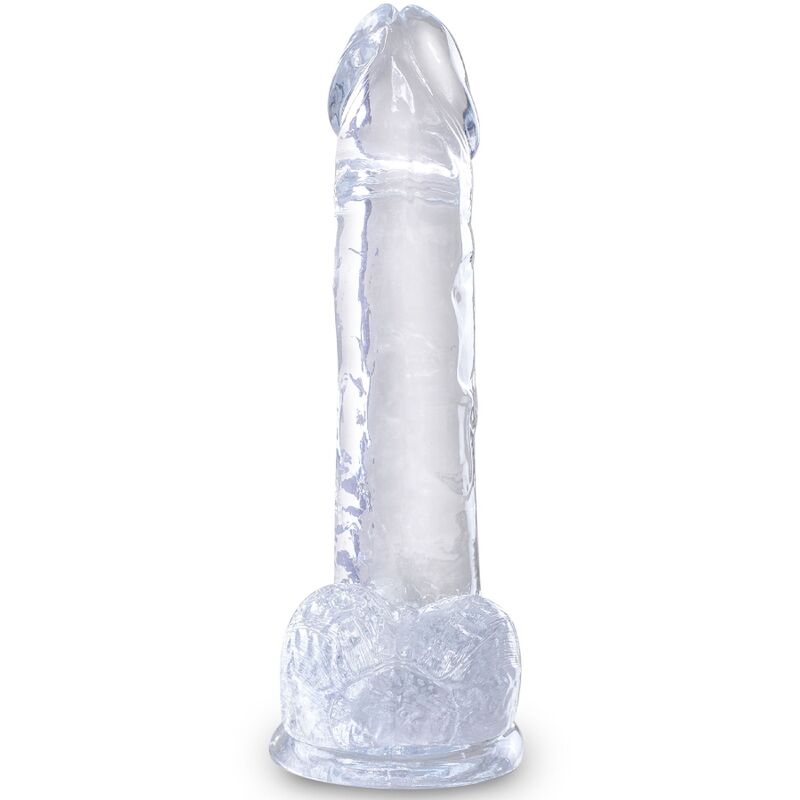 KING COCK - Clear Realistisk dildo med testikler 15,2 cm