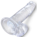 KING COCK - Clear Realistisk dildo med testikler 15,2 cm