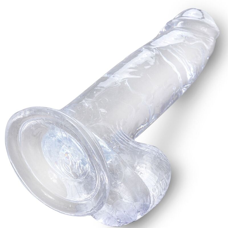 KING COCK - Clear Realistisk dildo med testikler 15,2 cm