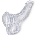 KING COCK - Clear Realistisk Buet Dildo med Baller Transparent 16,5 cm