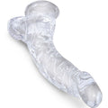 KING COCK - Clear Realistisk Buet Dildo med Baller Transparent 16,5 cm