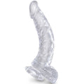 KING COCK - Clear Realistisk Buet Dildo med Baller Transparent 16,5 cm