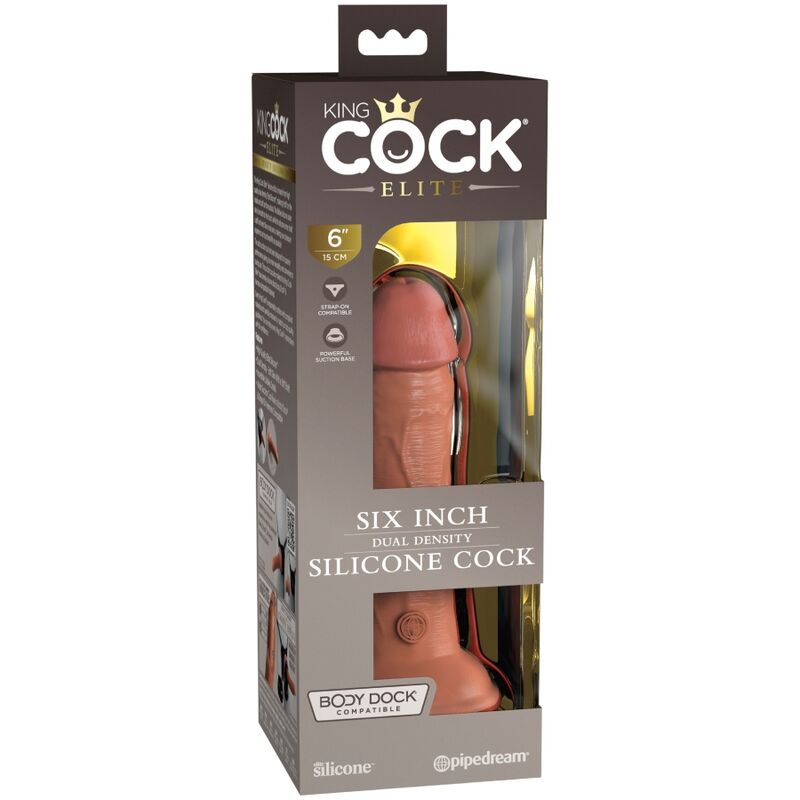 KING COCK - Elite Realistisk Silikondildo Karamell 15,2 cm