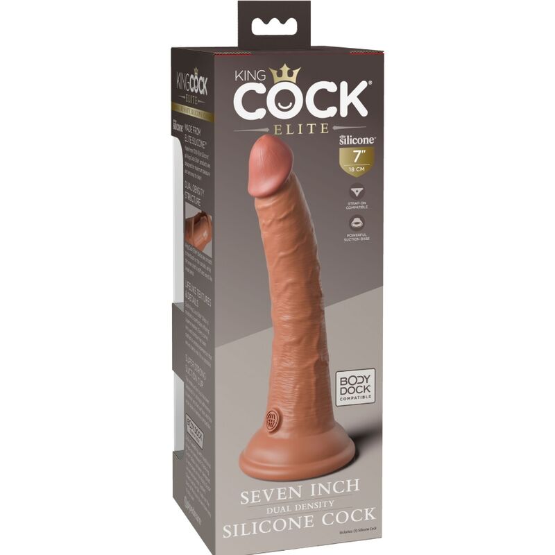 KING COCK - Elite Realistisk Silikondildo Karamell 17,8 cm