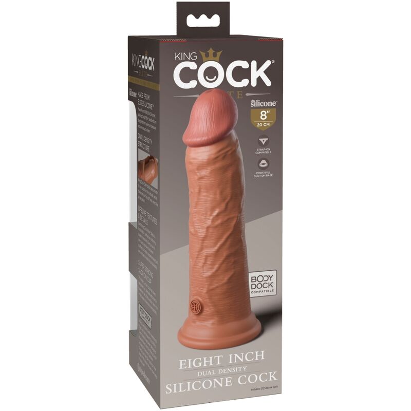 KING COCK - Elite Realistisk Silikondildo Karamell 20,3 cm