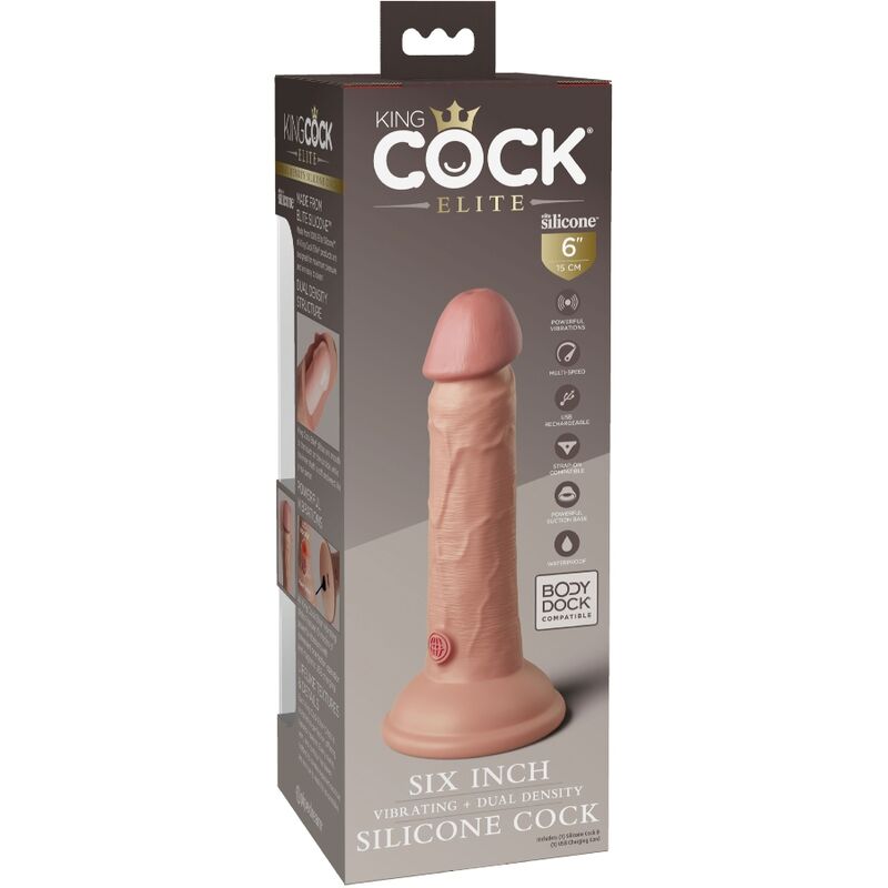 KING COCK - Elite Vibrerende Realistisk Silikondildo 15,2 cm