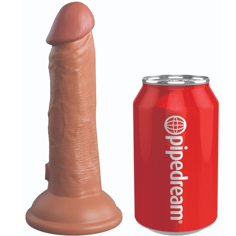 KING COCK - Elite Vibrerende Realistisk Silikondildo Karamell 15,2 cm
