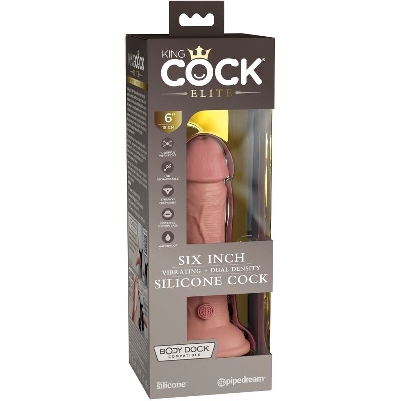 KING COCK - Elite Vibrerende Realistisk Silikondildo 15,2 cm