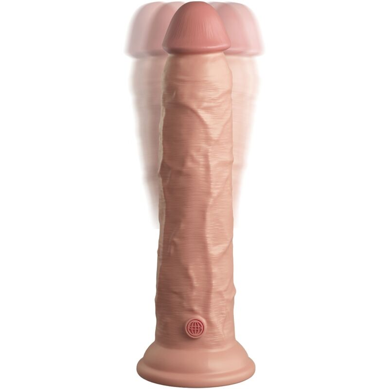 KING COCK - Elite Vibrerende Realistisk Silikondildo med Fjernkontroll 22,9 cm