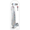 KING COCK - Clear Realistisk Dildo med Baller Transparent 24,8 cm