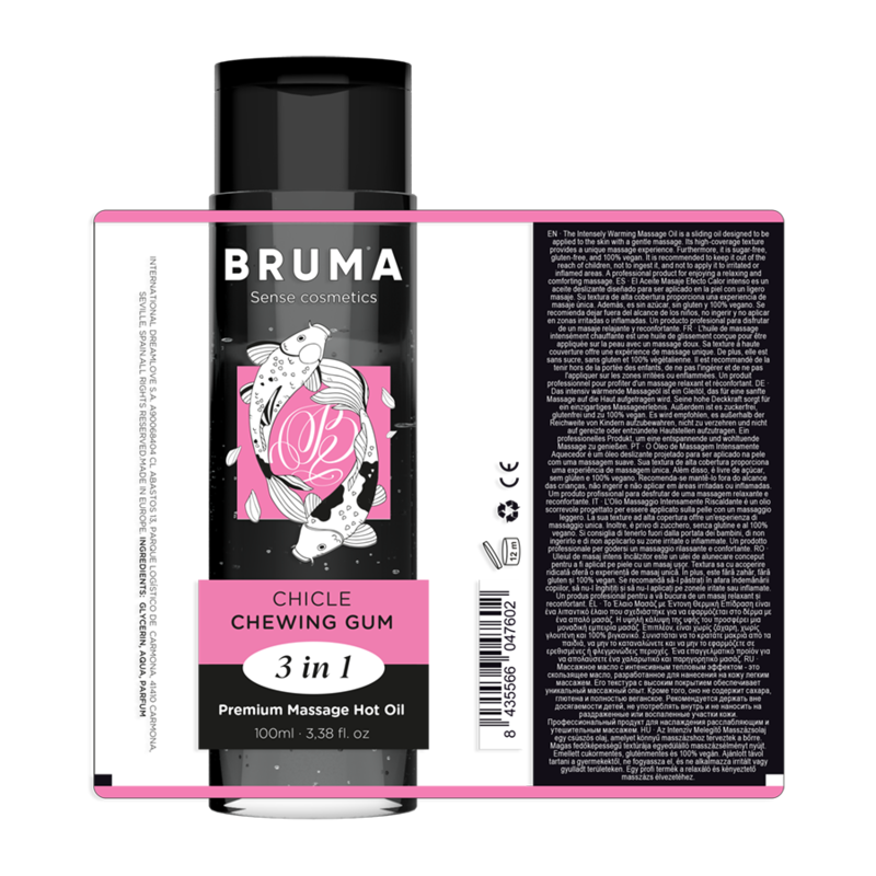 BRUMA - Premium varmende massasjeolje Tyggegummi 3-i-1 100 ml
