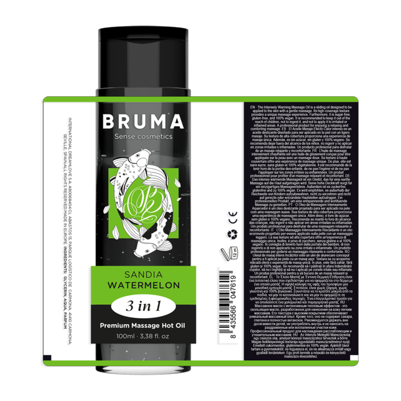 BRUMA - Premium varmende massasjeolje 3-i-1 Vannmelon 100 ml