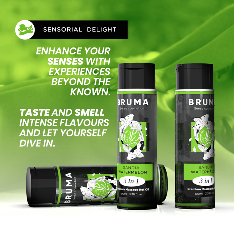 BRUMA - Premium varmende massasjeolje 3-i-1 Vannmelon 100 ml