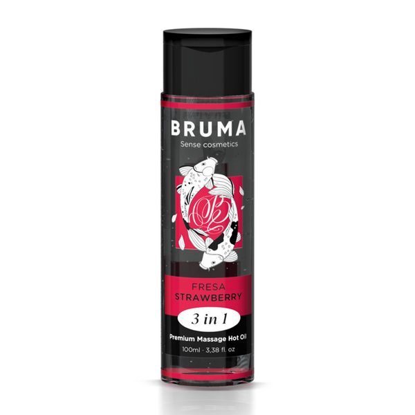BRUMA - Premium varmende massasjeolje Jordbær 3-i-1 100 ml