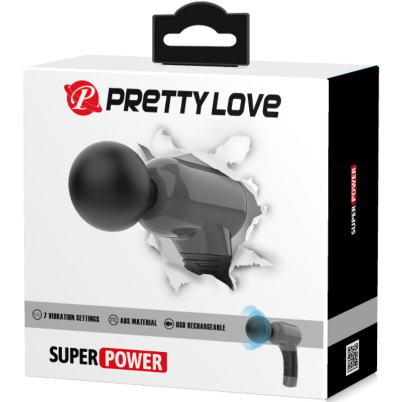 PRETTY LOVE - Oppladbar Massasjestav 7 Funksjoner 5 Hastigheter Mørkegrå