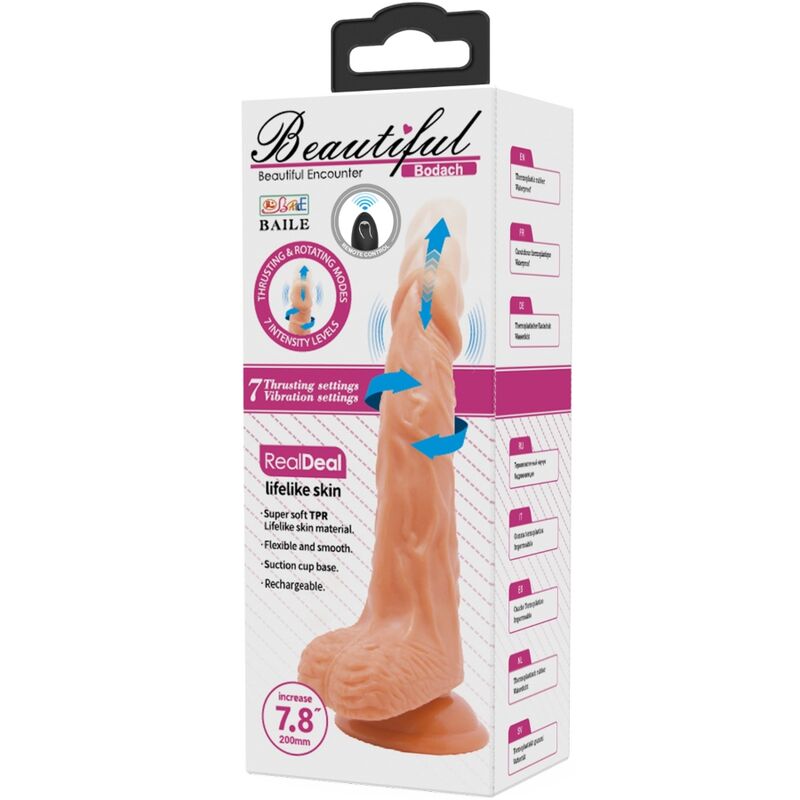 BAILE - Bodach Realistisk vibrator med rotasjon og fjernkontroll
