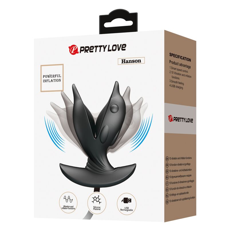 PRETTY LOVE - Delfin Oppblåsbar & Oppladbar Analplugg