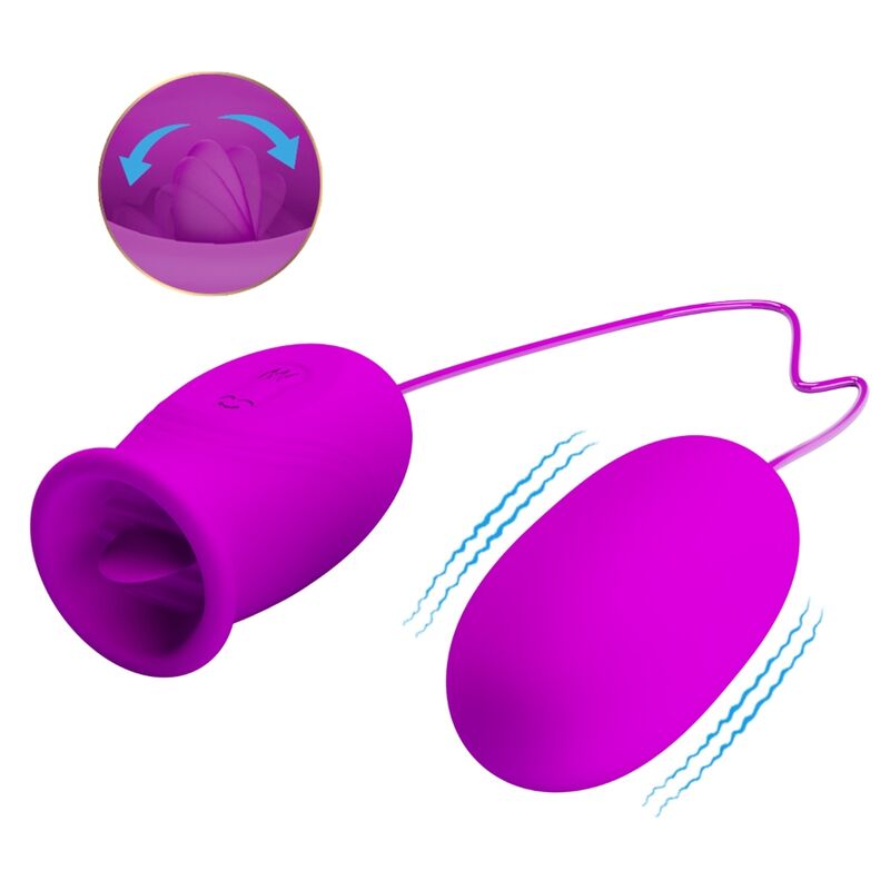 PRETTY LOVE - Daisy Dual Egg Vibrerende egg med slikketunge