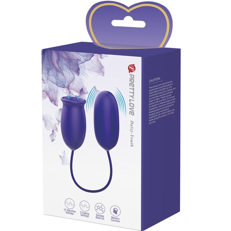 PRETTY LOVE - Daisy Vibrator med Slikkefunksjon
