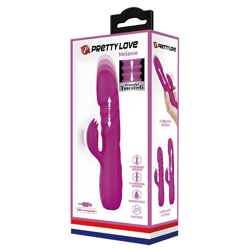 PRETTY LOVE - Melanie Oppladbar Støt-rabbitvibrator