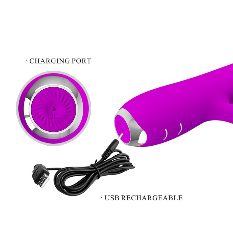 PRETTY LOVE - Rachel Oppladbar Slikkevibrator med Sugekopp