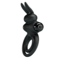 PRETTY LOVE - Vibrerende Penisring med Kanin 10 Moduser Sort