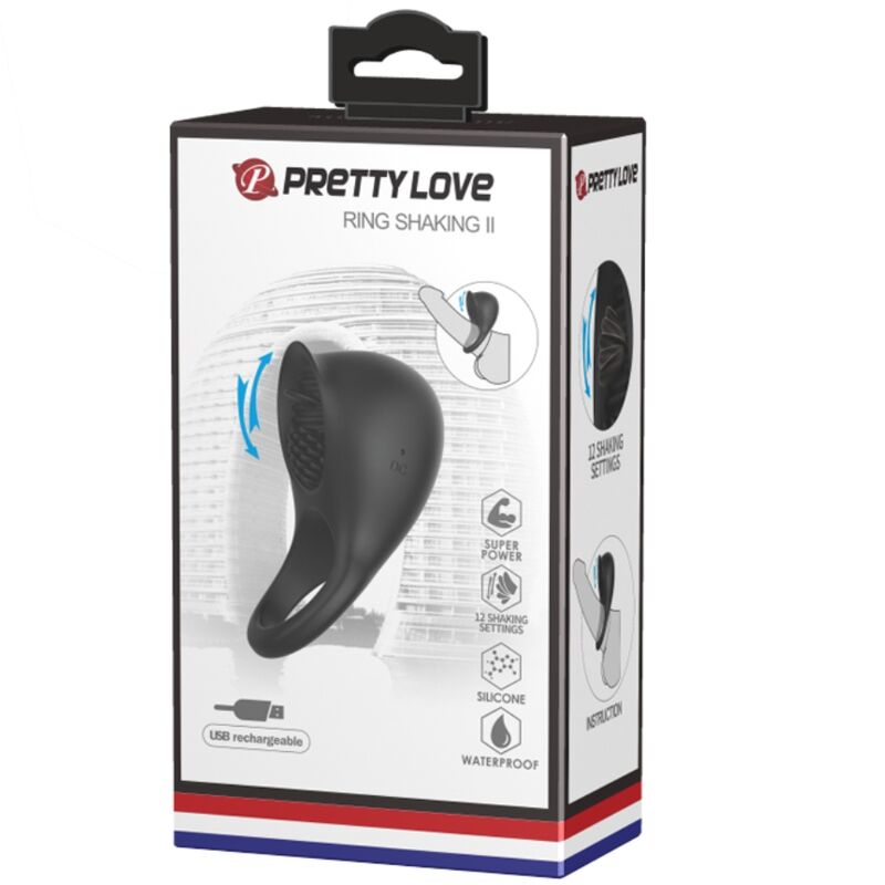 PRETTY LOVE - Vibrerende Penisring med Tunge 12 Moduser