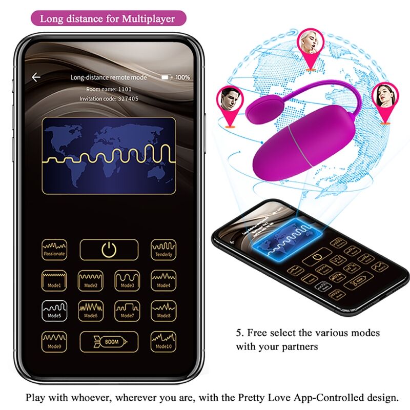 PRETTY LOVE - Nymph Vibratoregg App-styrt Lilla