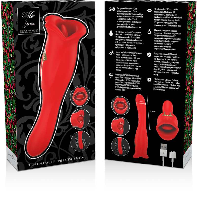 MIA - Siena Triple Pleasure Klitorisstimulator med bitefunksjon