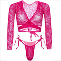 LEG AVENUE - Blonde-Croptopp med String