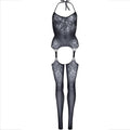 LEG AVENUE - Bodystocking i Blonde med Halterhals