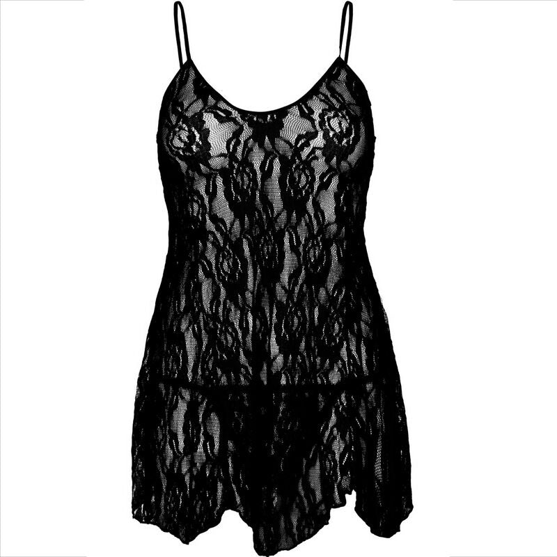 LEG AVENUE - Chemise i Blomsterblonde